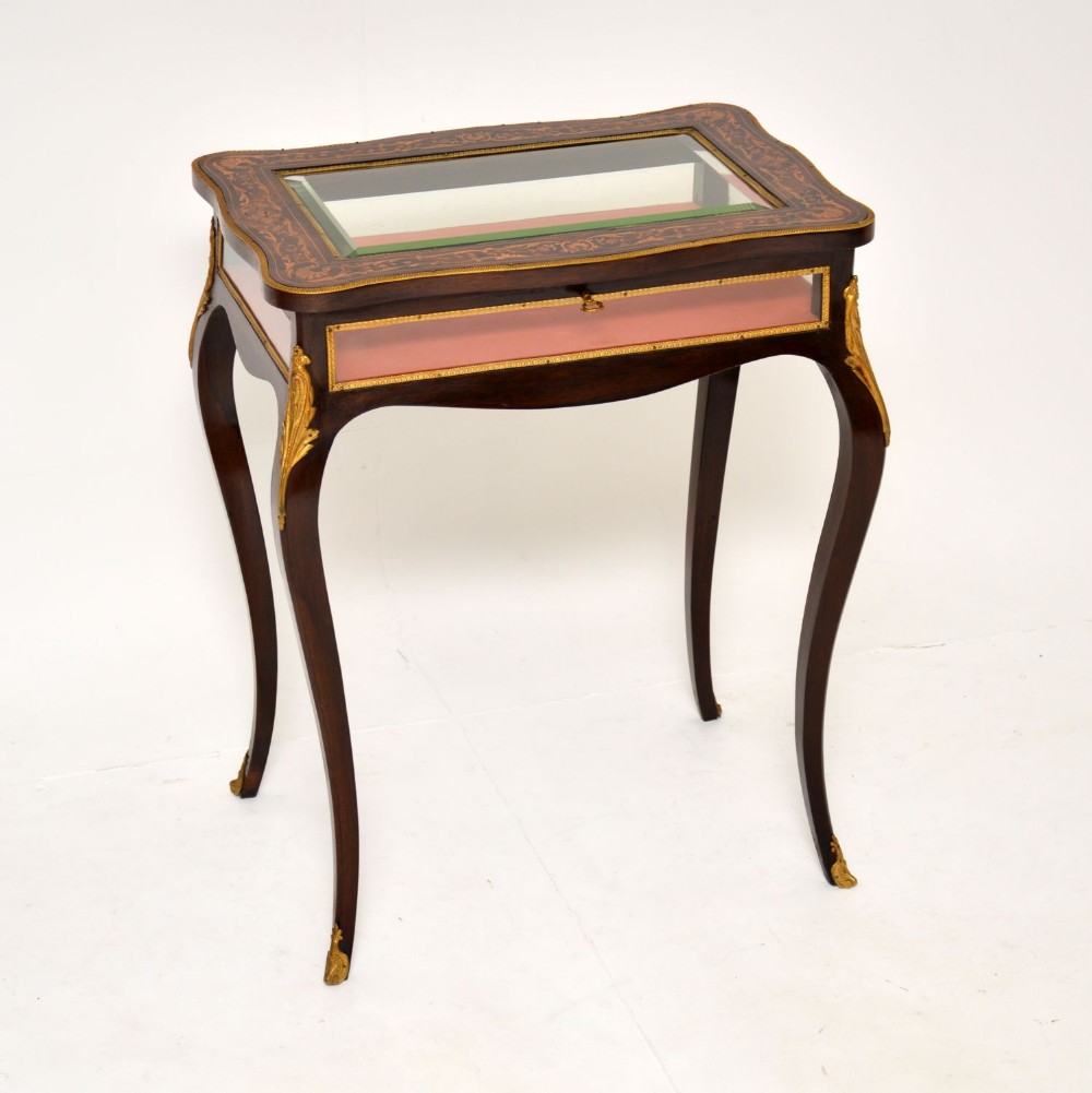 Antique French Inlaid Rosewood Bijouterie Display Table
