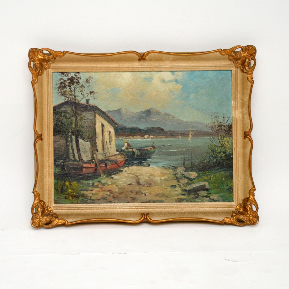 Antique Italian Landscape Oil Painting by 'Tardini'