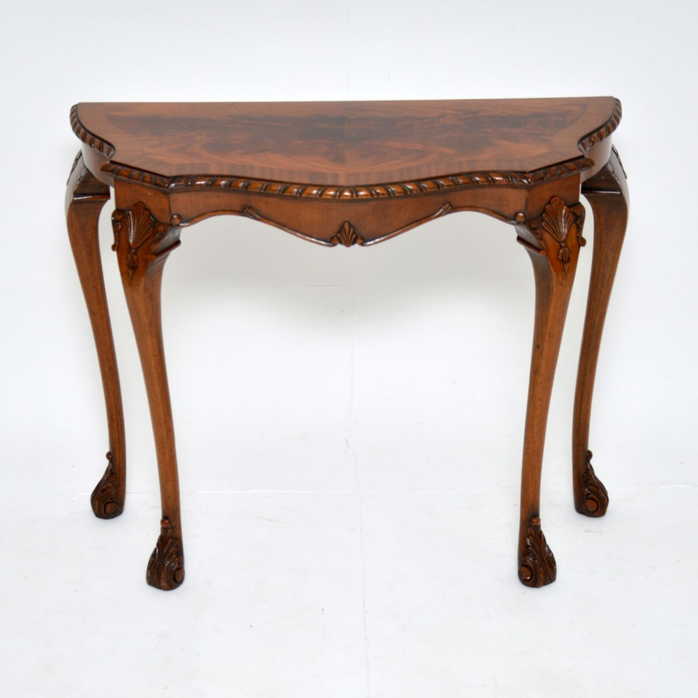 Antique Serpentine Shaped Mahogany Console Table
