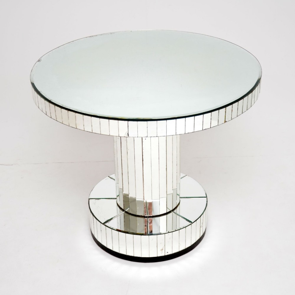 Original Art Deco Period Mirrored Glass Occasional Table