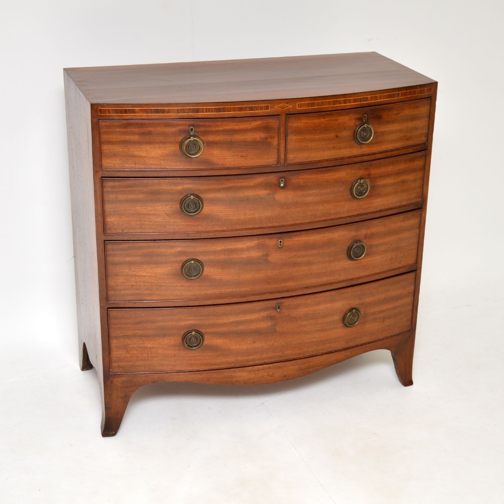 Antique Georgian Mahogany Bow Front Chest of Drawers
