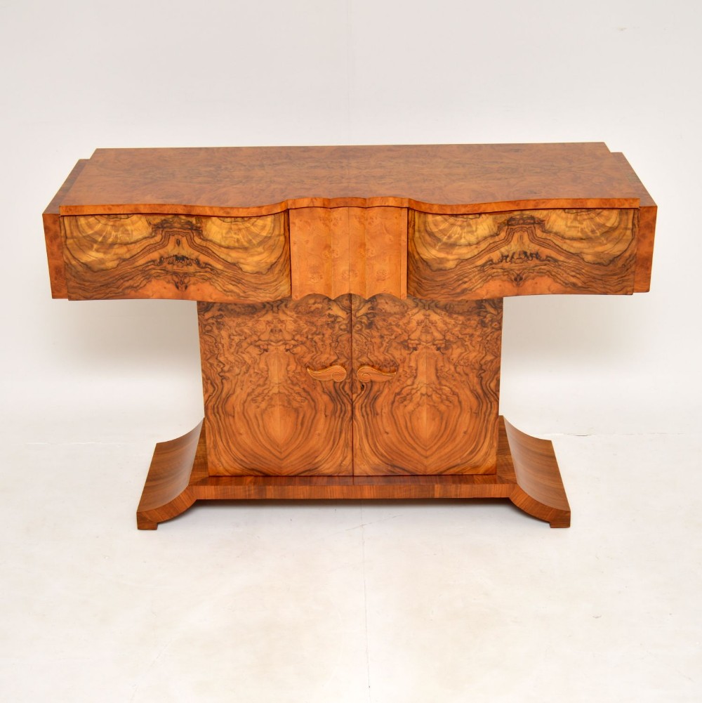 Art Deco Burr Walnut Console Table by Hille