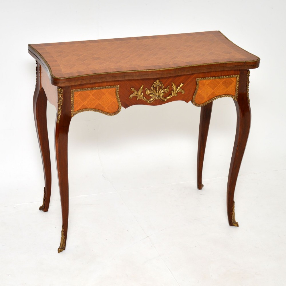 Antique French Inlaid Parquetry Card Table