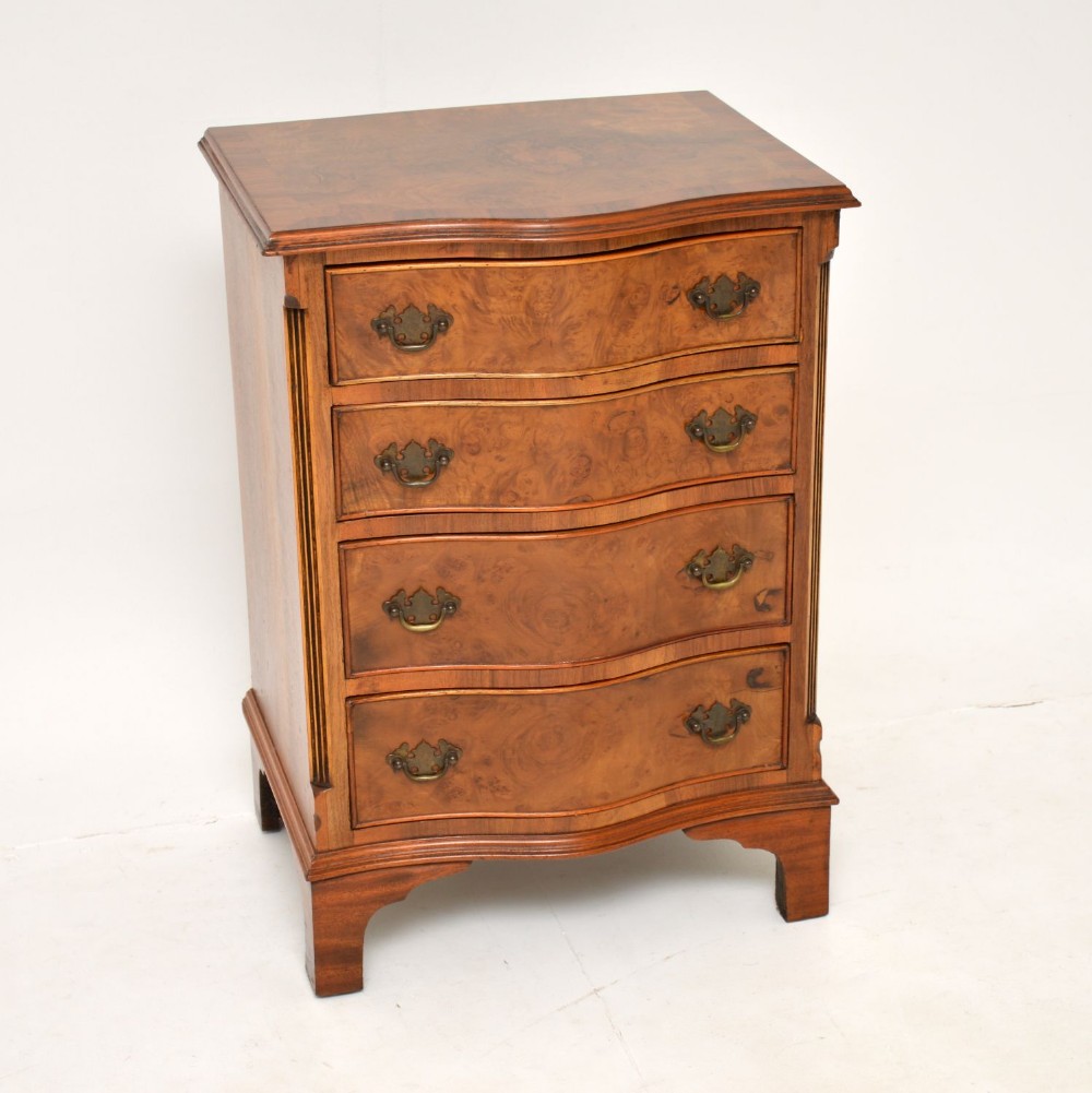 Antique Burr Walnut Serpentine Chest of Drawers