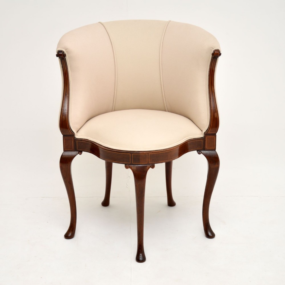 Antique Edwardian Inlaid Mahogany Armchair
