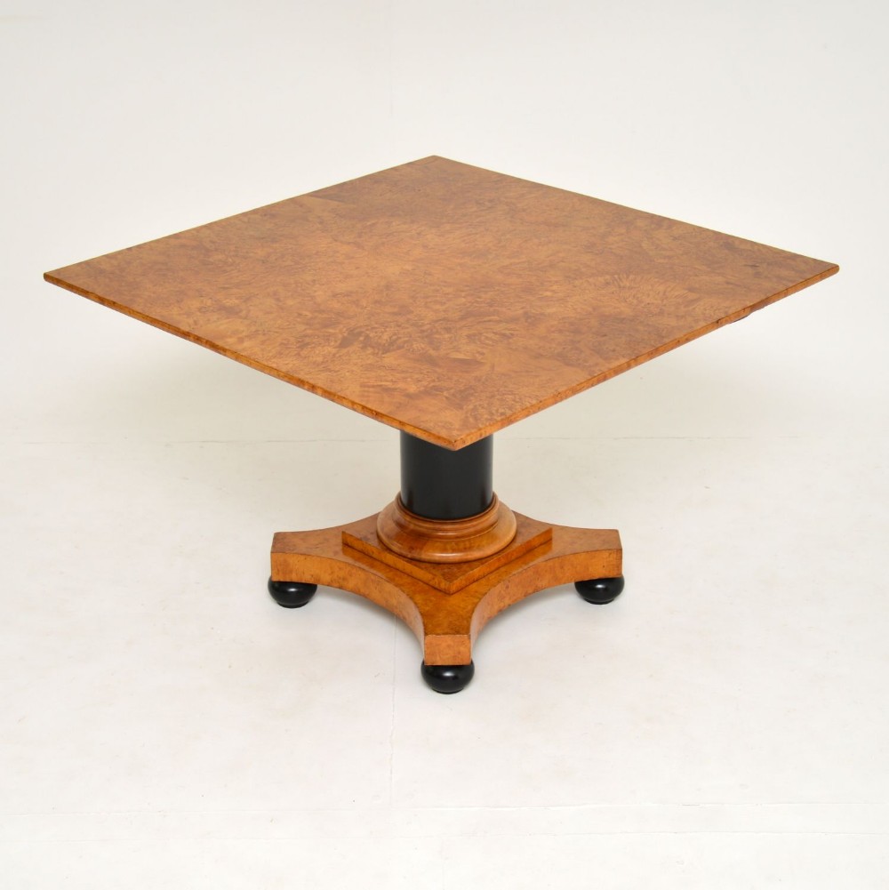 Antique Swedish Biedermeier Birch & Ebony Coffee Table