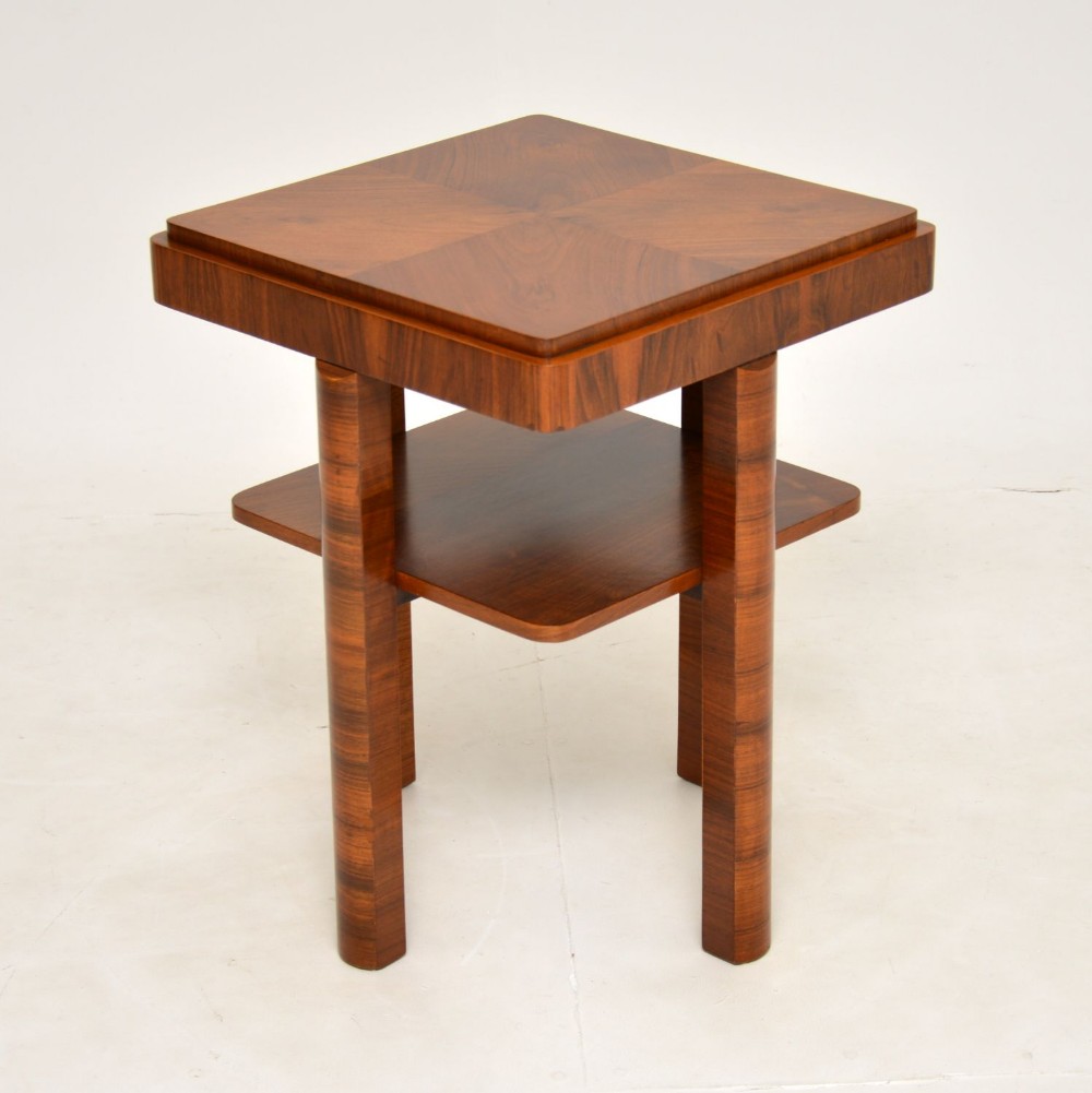 Art Deco Figured Walnut Occasional Side Table
