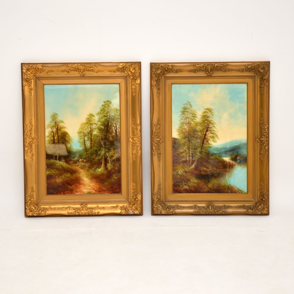Pair of Antique Victorian Oil Paintings by George Jennings