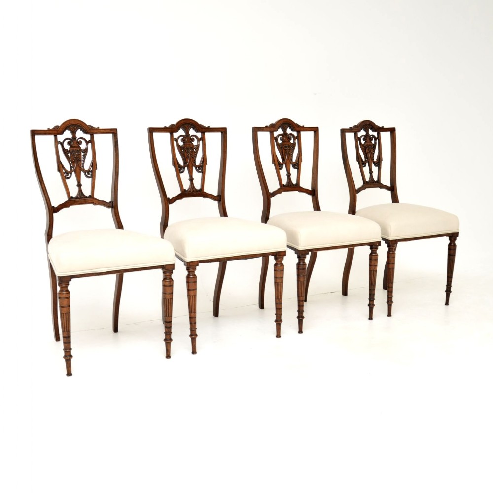 Set of Four Antique Victorian Mahogany Dining Chairs