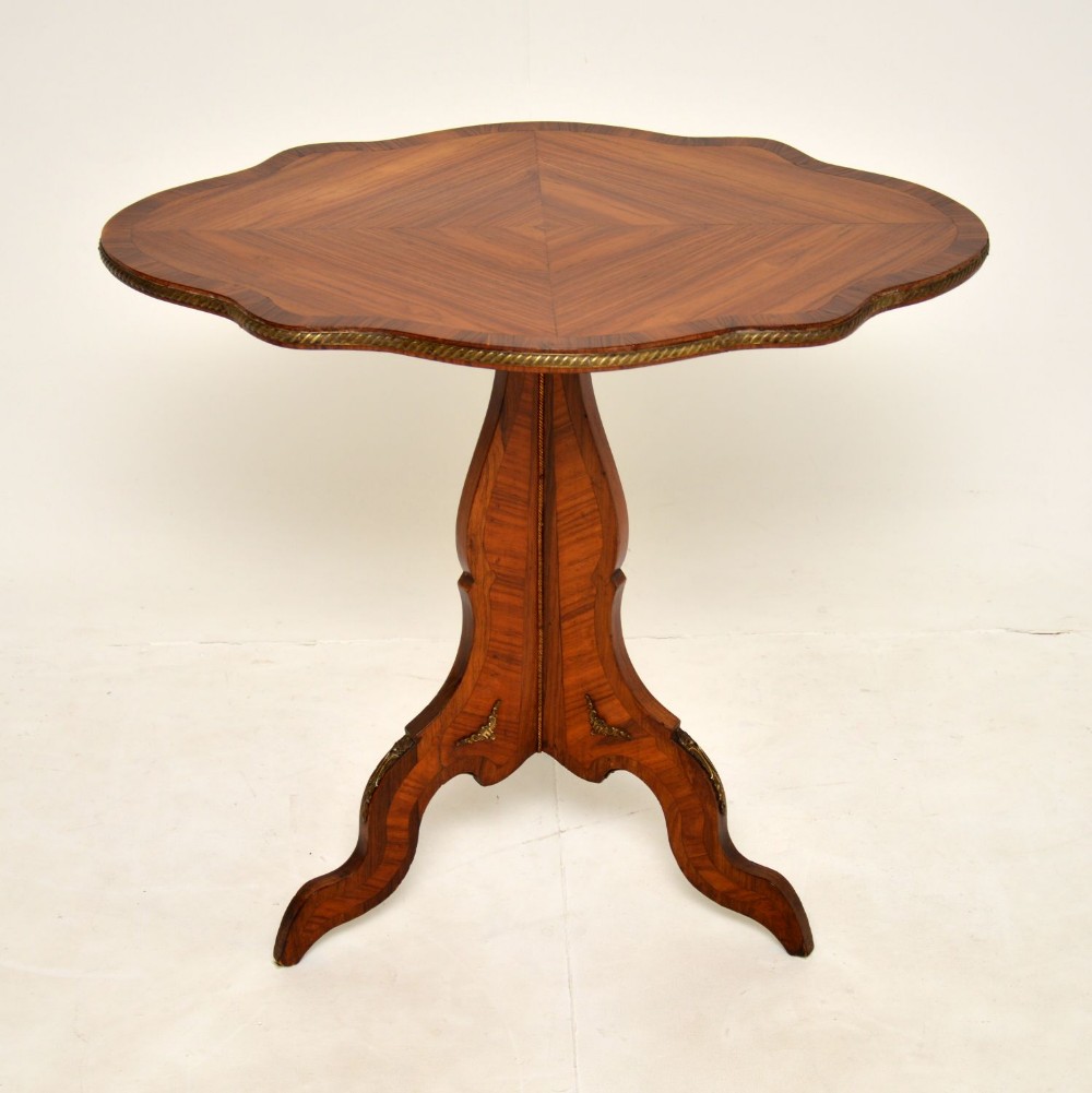 Antique French Inlaid King Wood Side Table