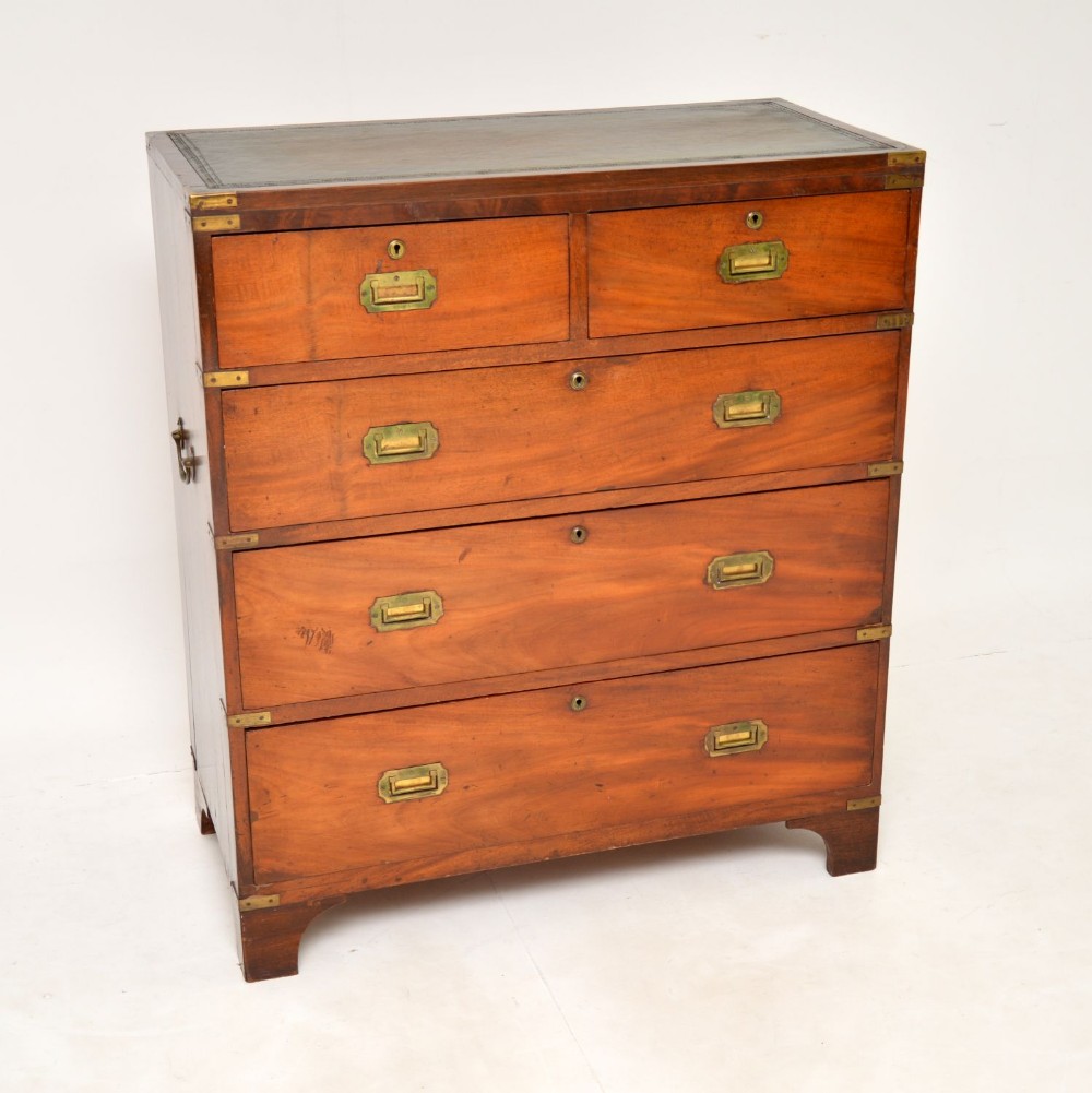 Antique Mahogany Military Campaign Chest of Drawers