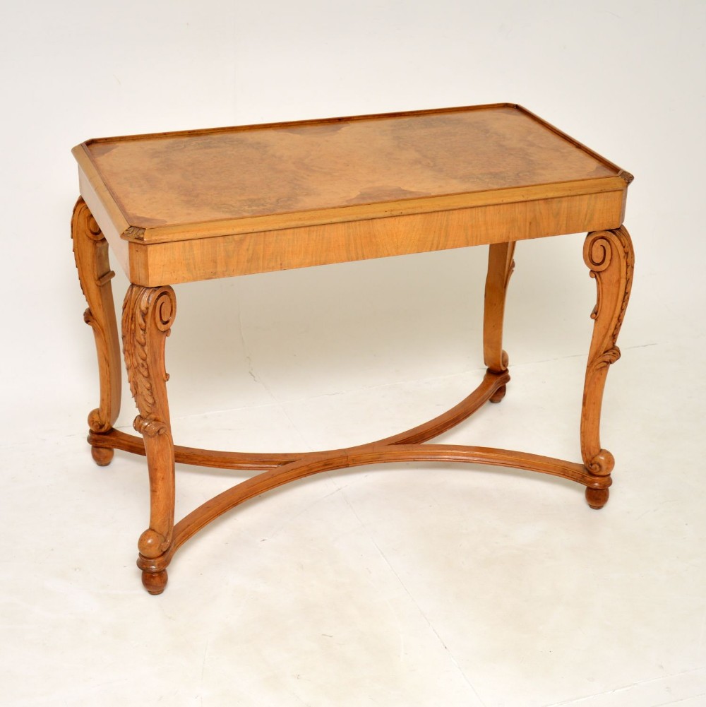 Antique Burr Walnut Console Side Table by Hille