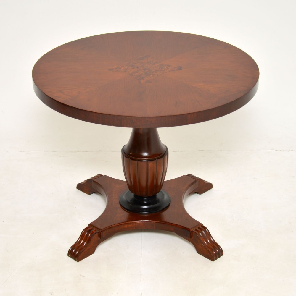 Antique Swedish Biedermeier Walnut Coffee Table
