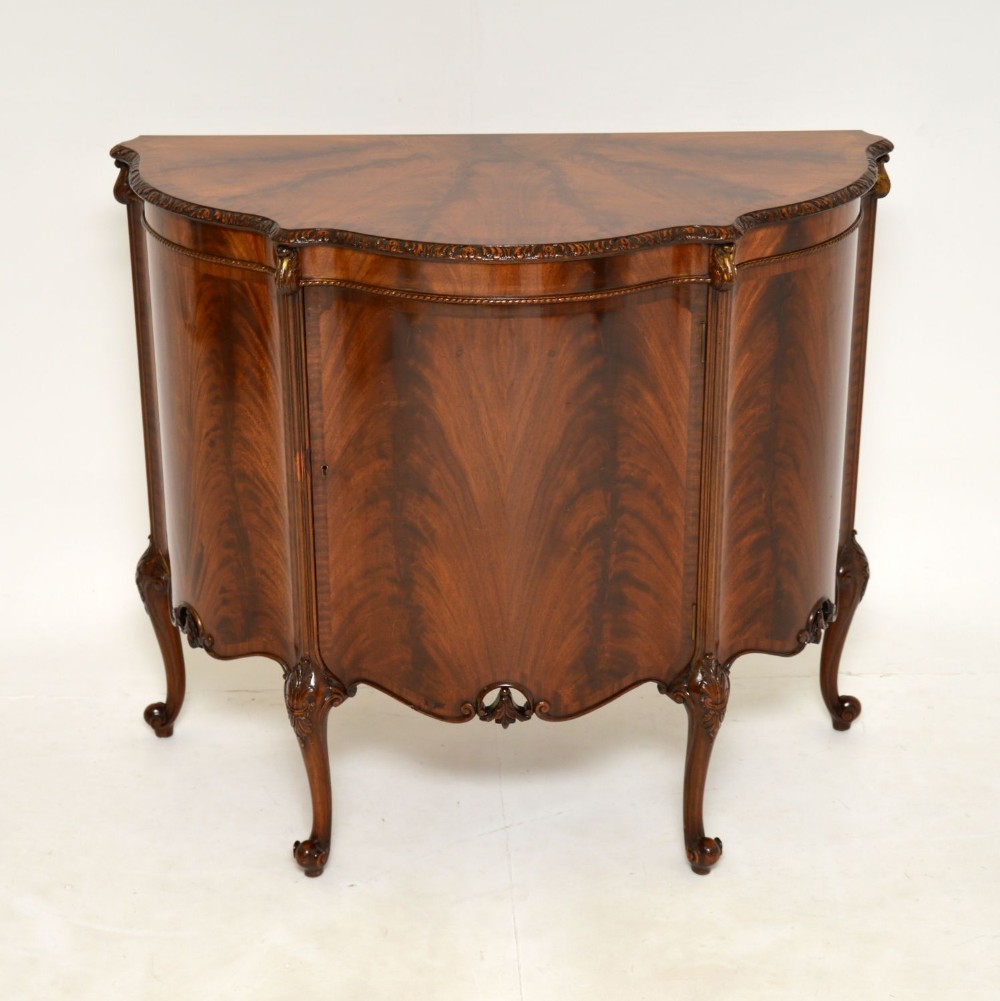 Antique Mahogany Bow Front Cabinet by Maple & Co
