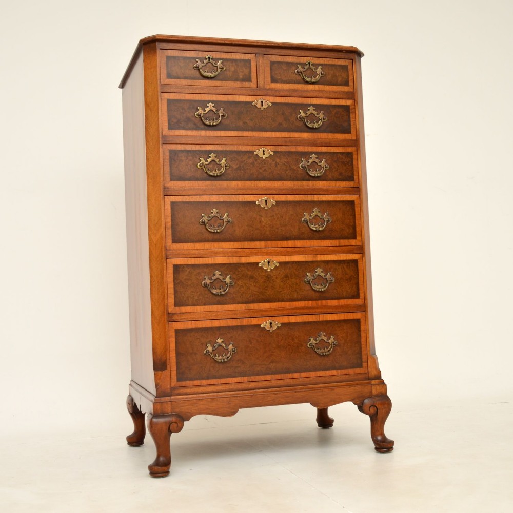 Antique Burr Walnut Chest of Drawers by Waring & Gillow