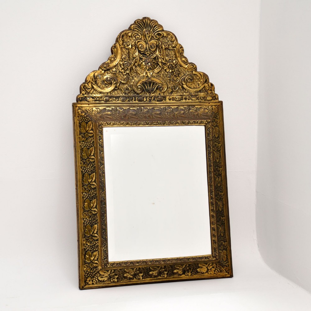 Antique Victorian Brass Mirror
