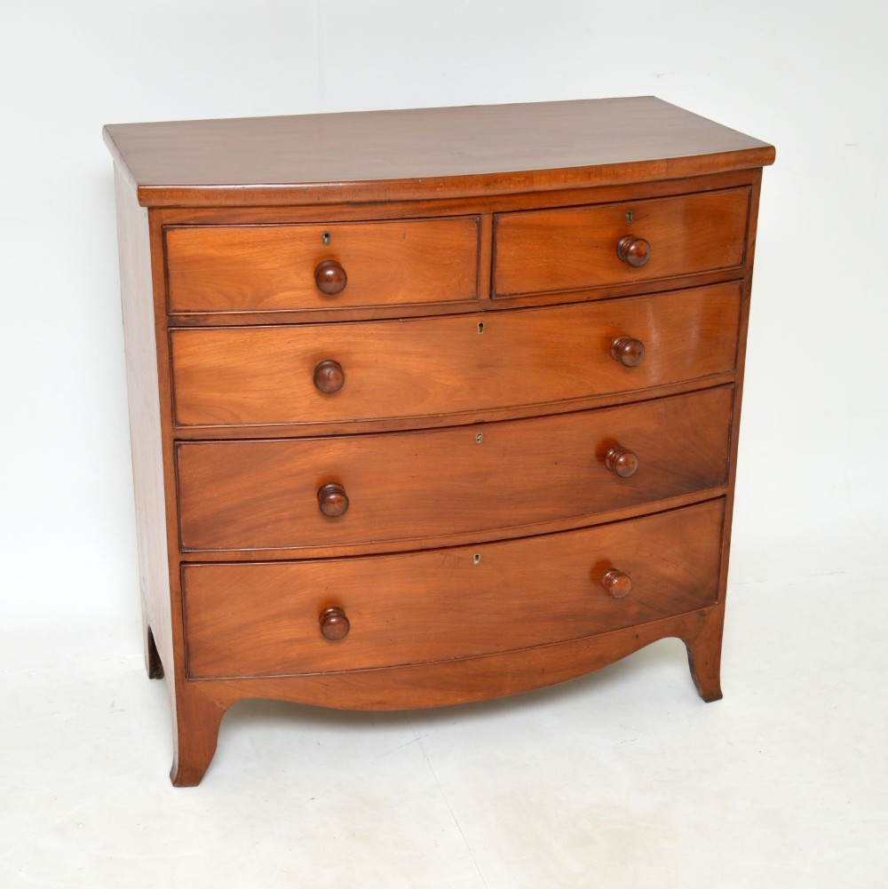 Antique Georgian Mahogany Bow Front Chest of Drawers