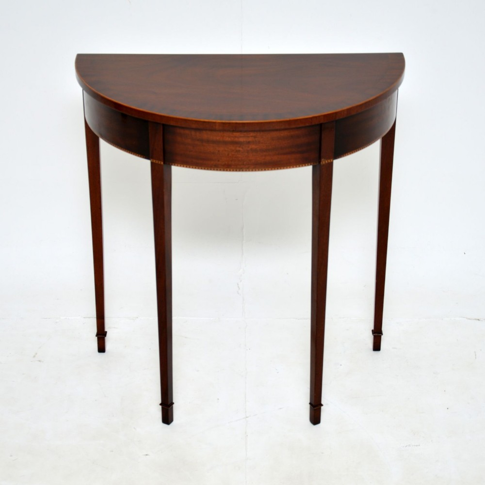 Antique Inlaid Mahogany Console Side Table