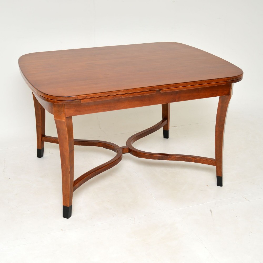 Antique Swedish Biedermeier Satin Birch Dining Table