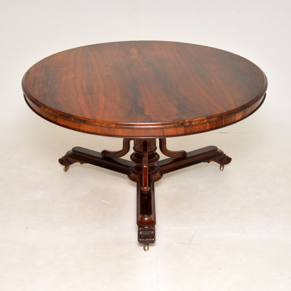 Antique William IV Rosewood Circular Tilt Top Dining Table