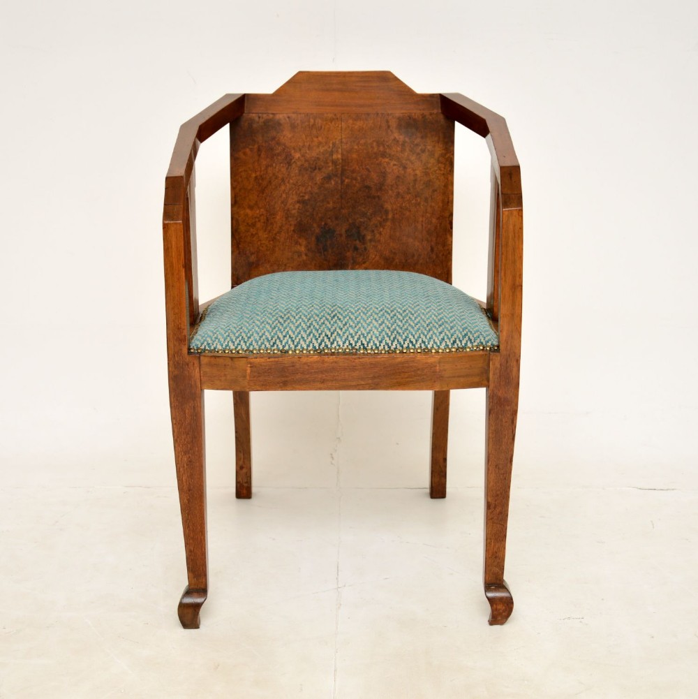 Art Deco Period Burr Walnut Armchair