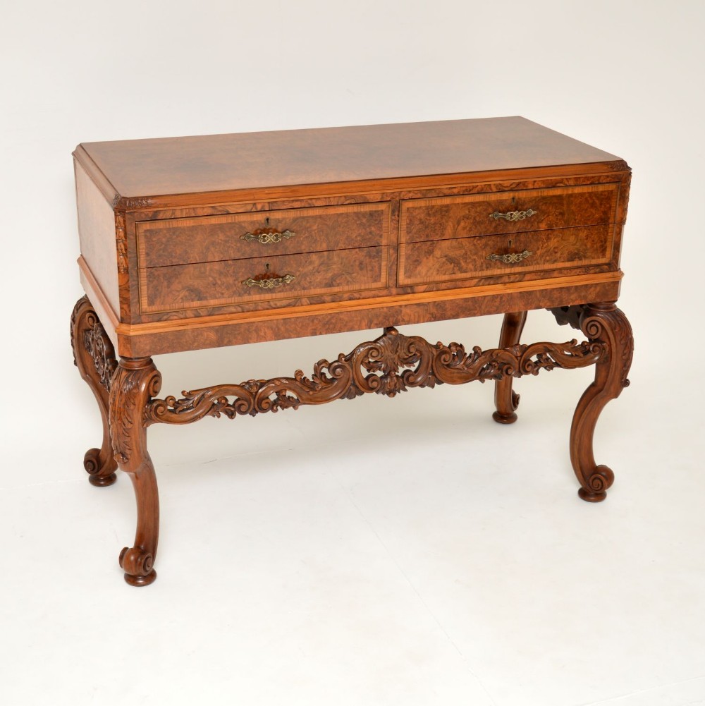Antique Burr Walnut Server Table