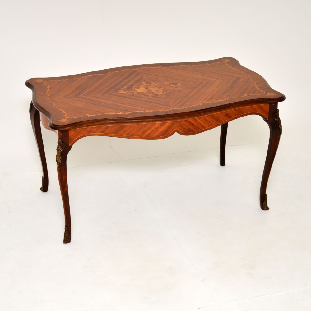 Antique French Inlaid Marquetry Coffee Table