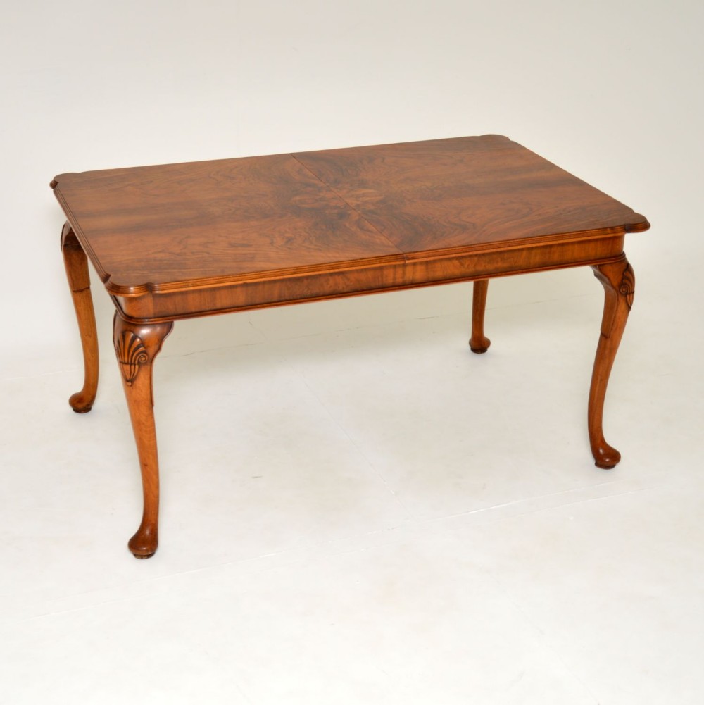 Antique Figured Walnut Extending Dining Table