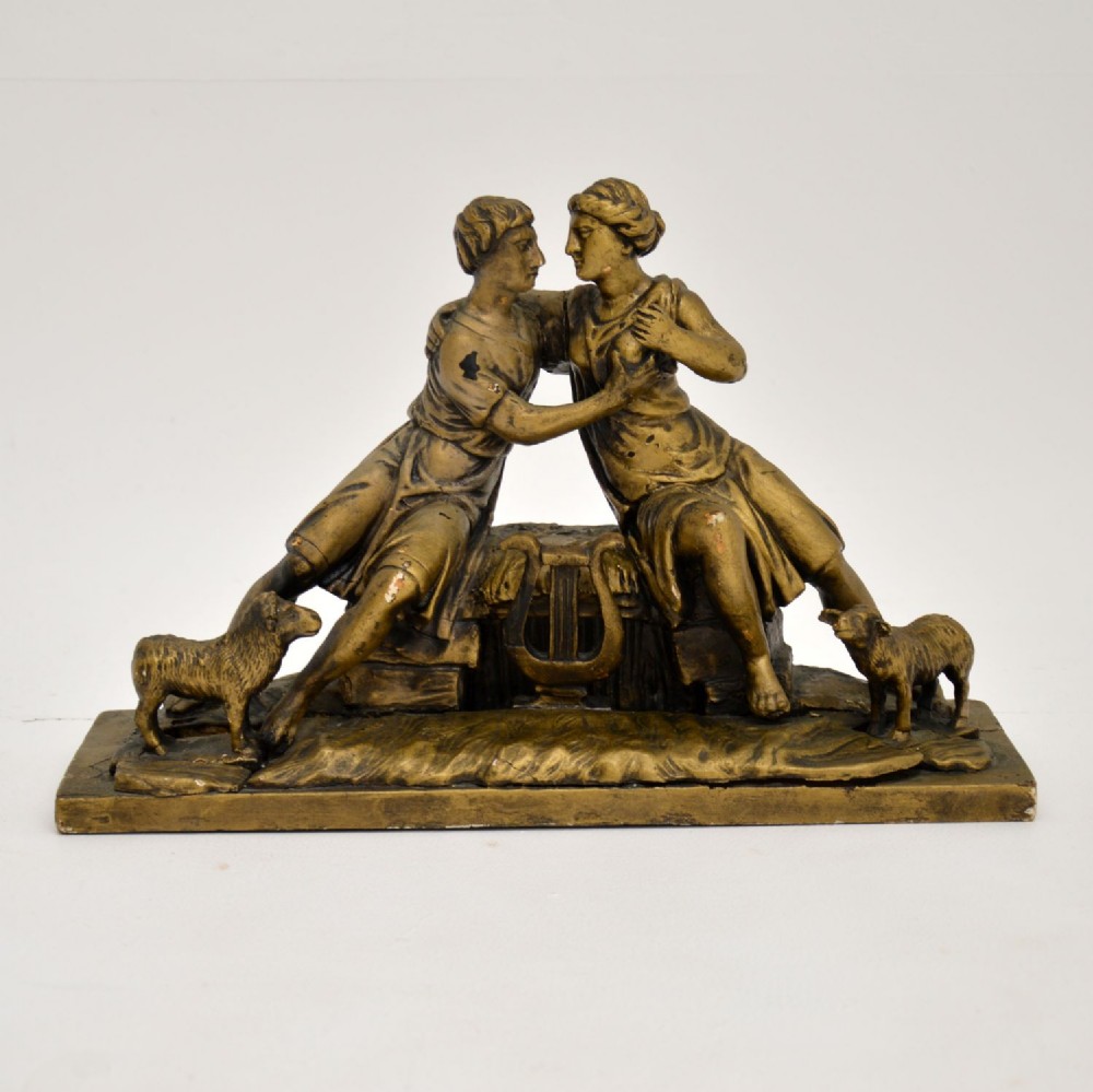 Antique Carved Wood Classical Sculpture