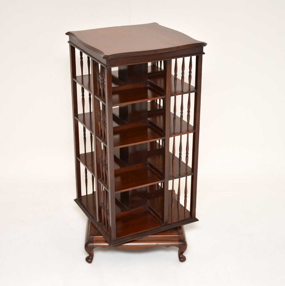 Antique Edwardian Mahogany Revolving Bookcase