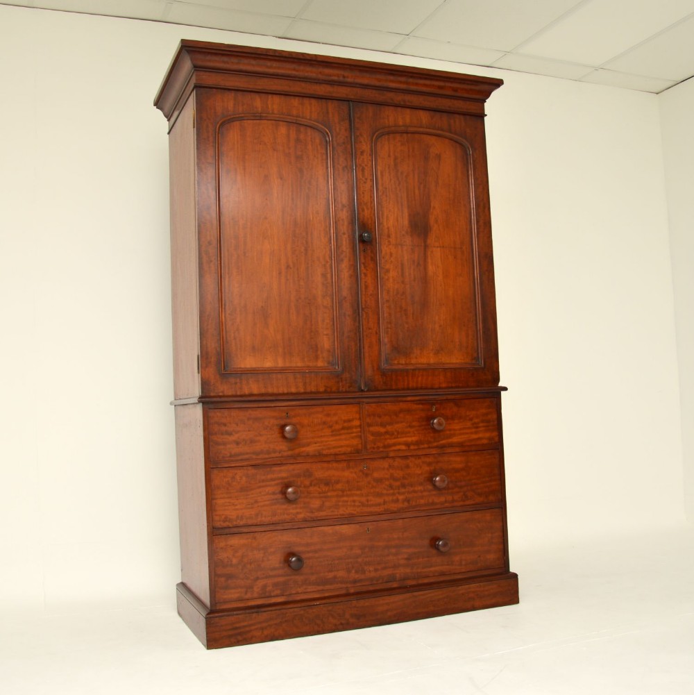 Antique Victorian Mahogany Linen Press by Heal & Son
