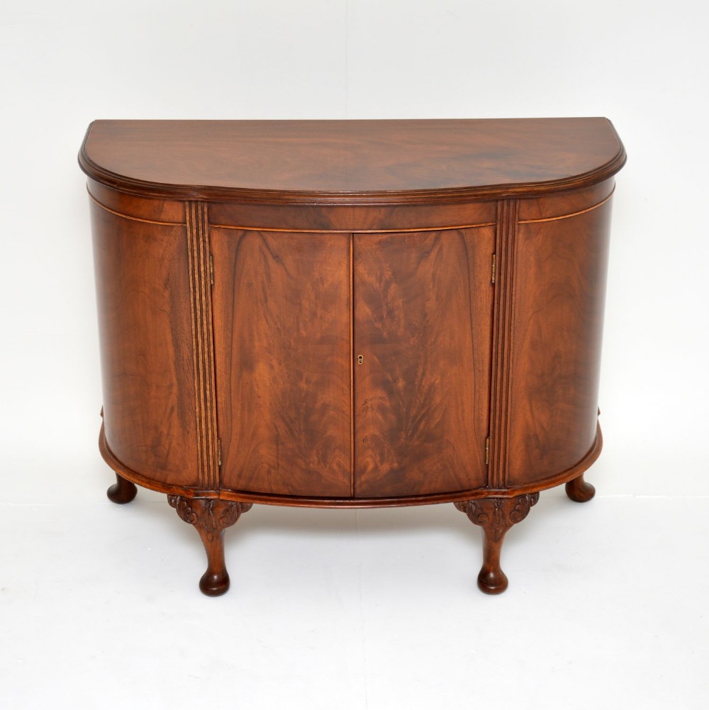 Antique Walnut Bow Front Cabinet