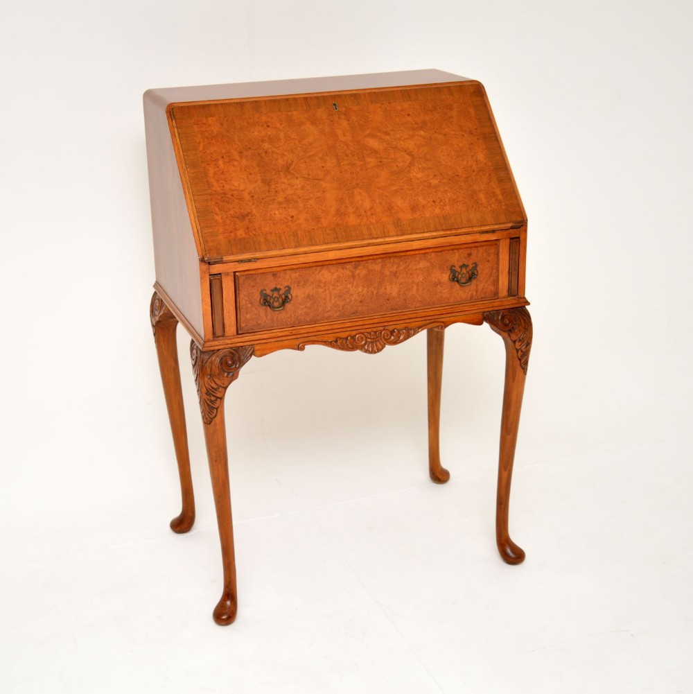 Antique Burr Walnut Writing Bureau
