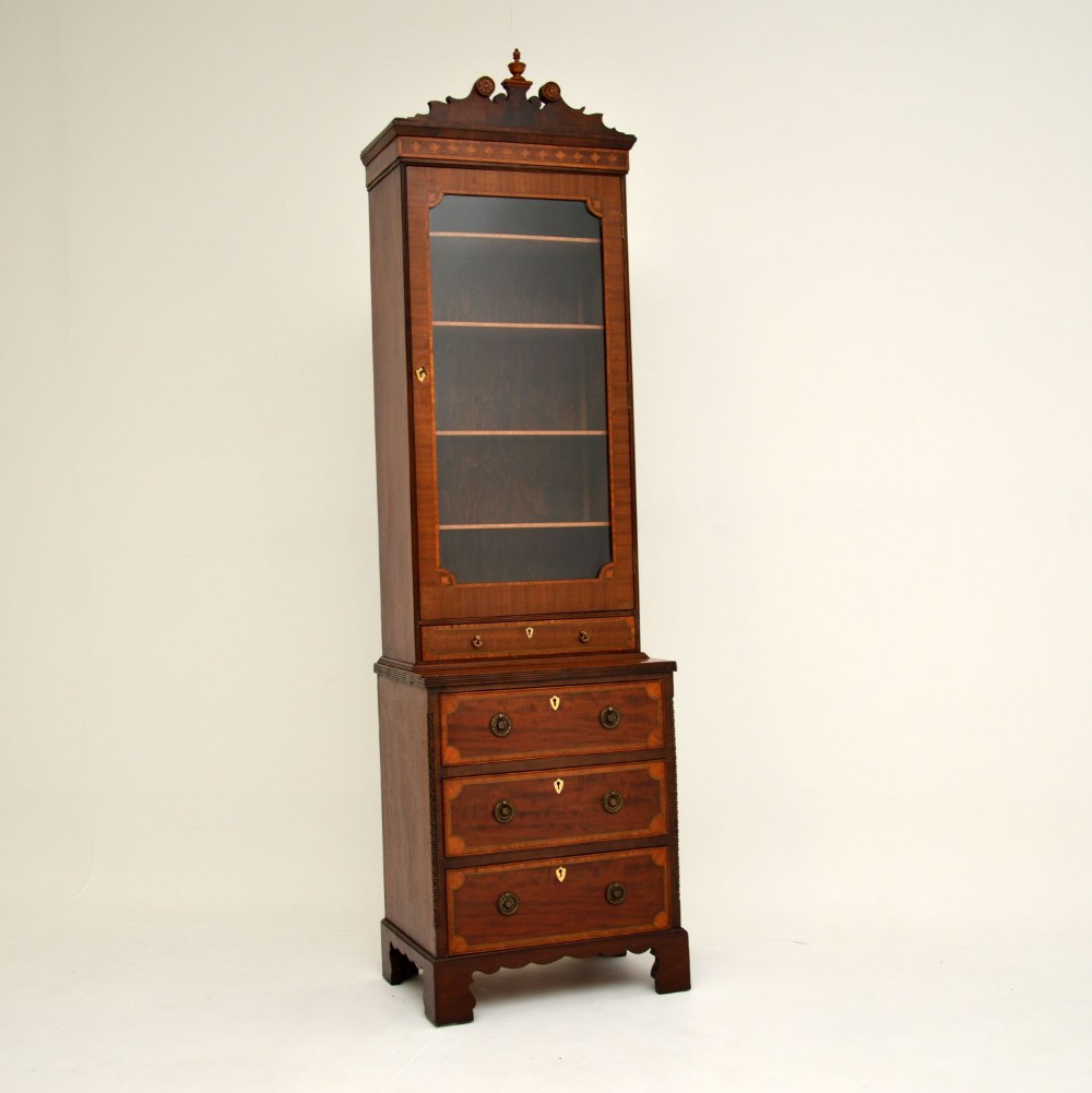 Antique Georgian Period Inlaid Mahogany Miniature Bookcase