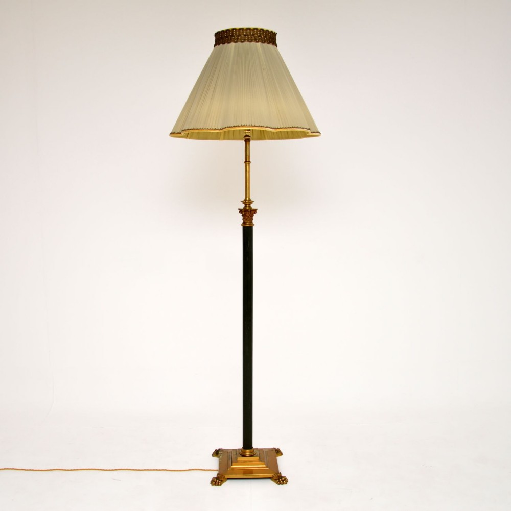 Antique Brass & Tole Floor Lamp
