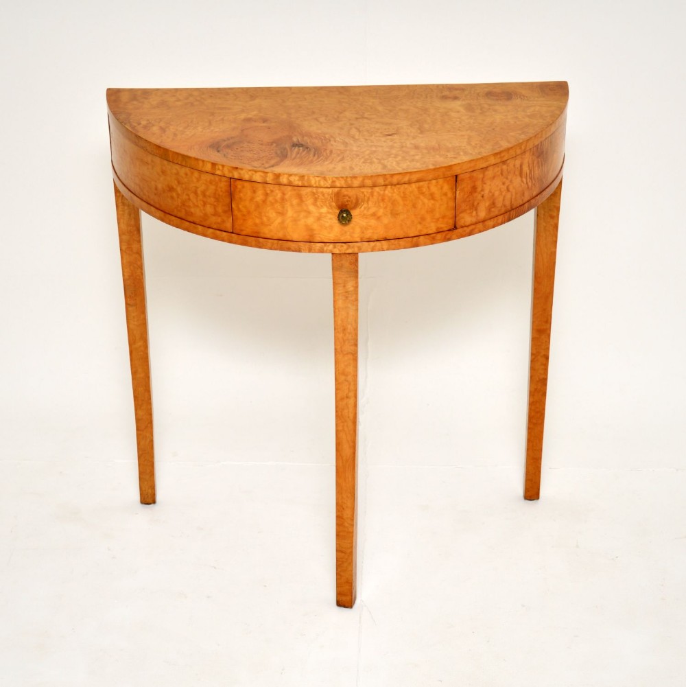 Antique Swedish Satin Birch Console Table