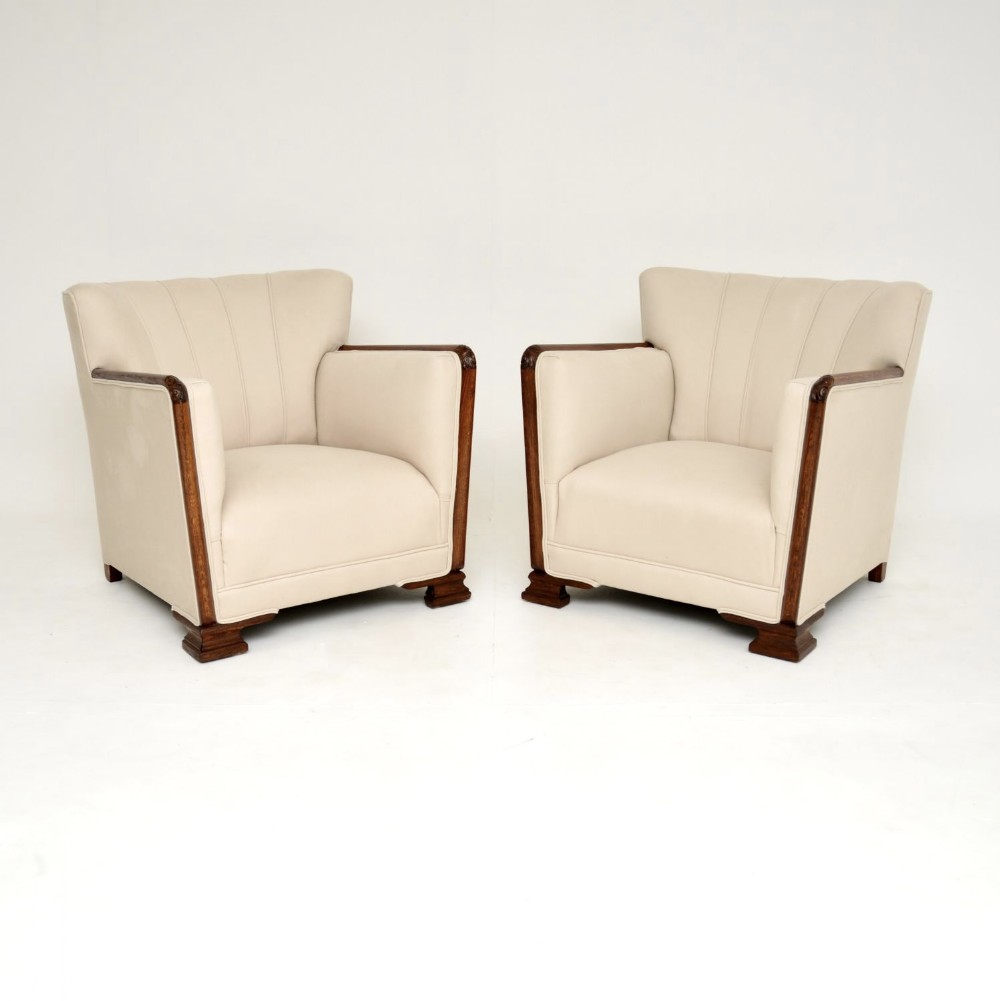 Pair of Danish Art Deco Period Armchairs