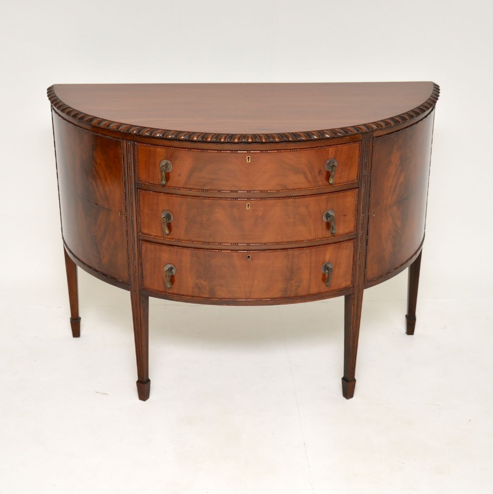 Antique Edwardian Mahogany Bow Front Cabinet