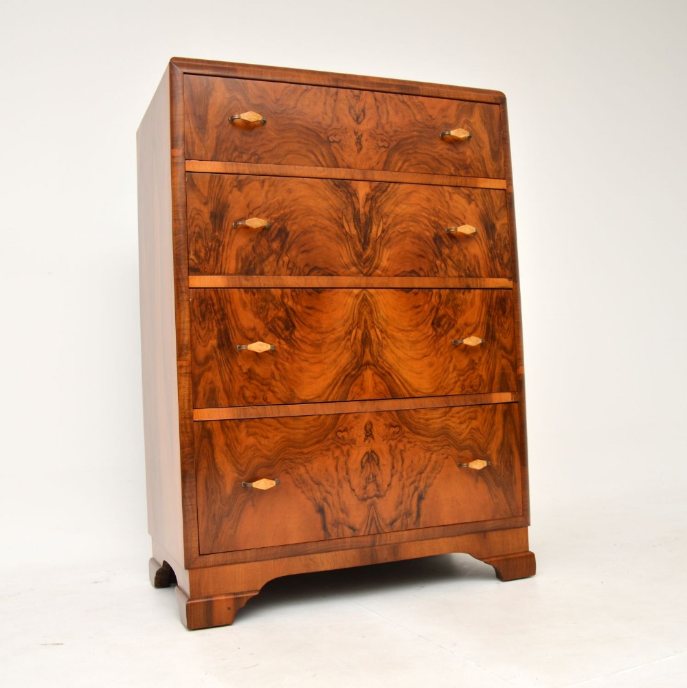 1930's Art Deco Figured Walnut Chest of Drawers
