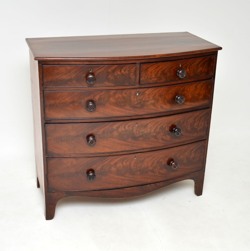 Antique Georgian Mahogany Bow Front Chest of Drawers