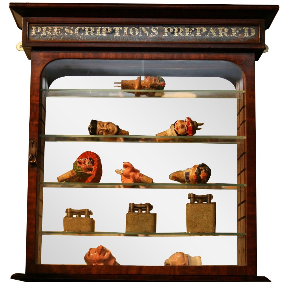 Antique Victorian Mahogany Chemist Shop Pharmacy Cabinet