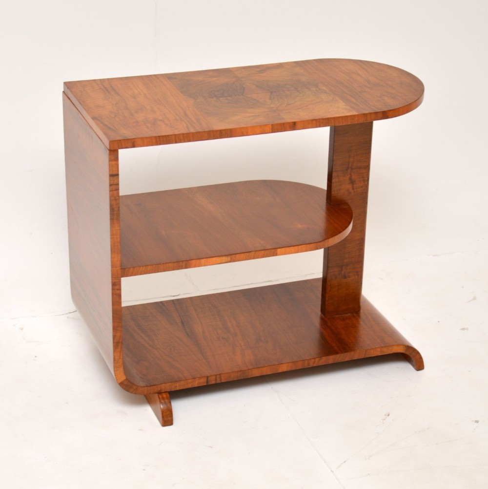 1930's Art Deco Figured Walnut Side Table