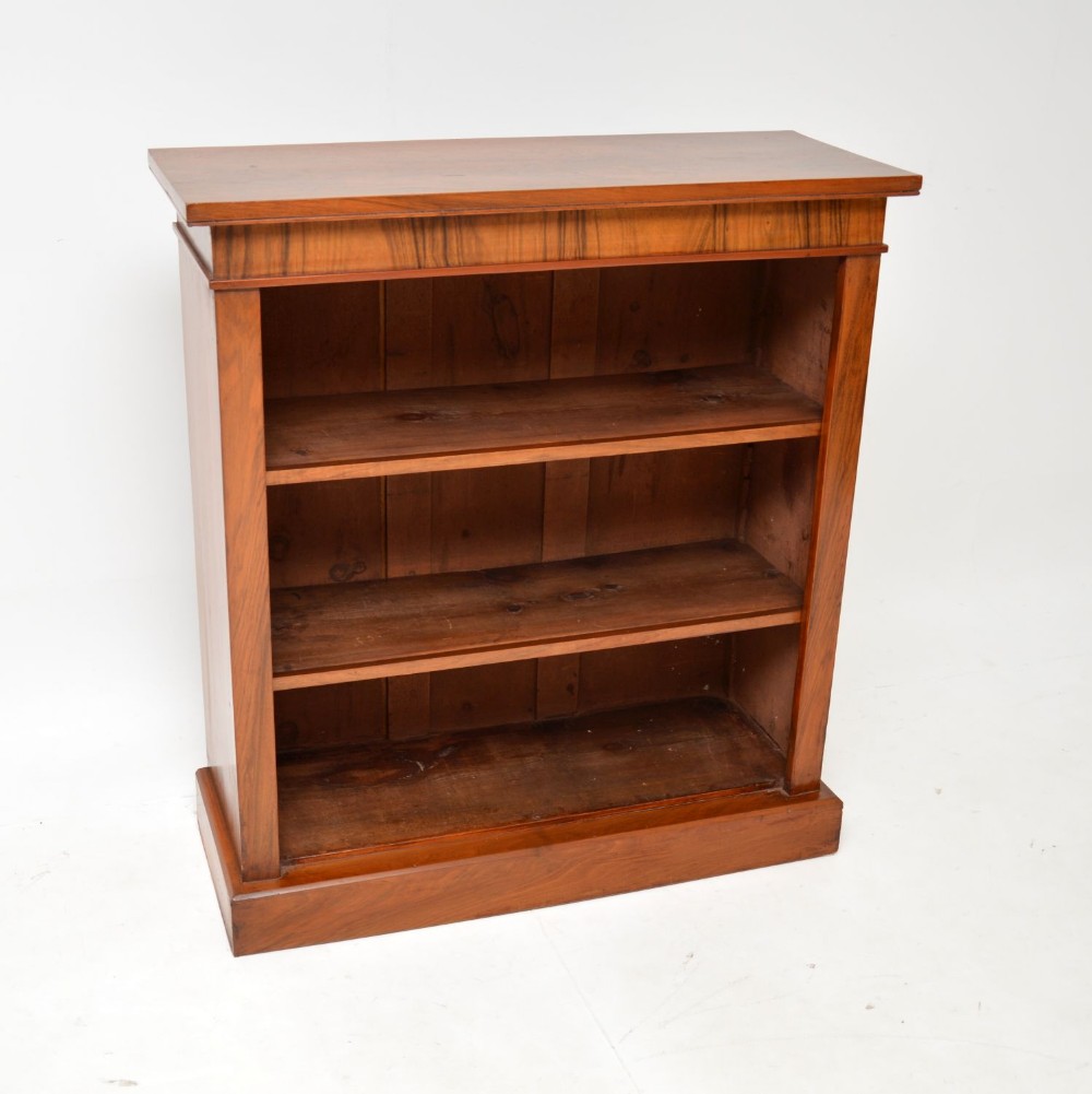 Antique Victorian Walnut Open Bookcase