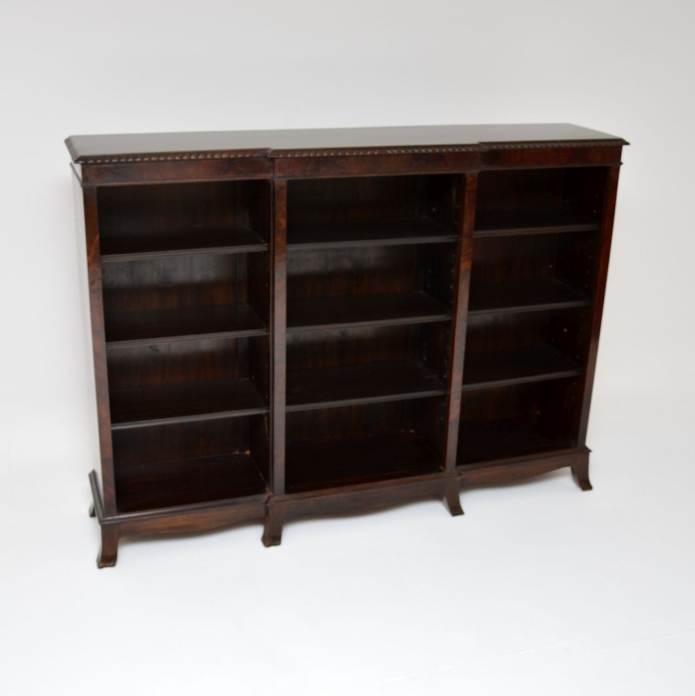 Antique Edwardian Mahogany Open Bookcase
