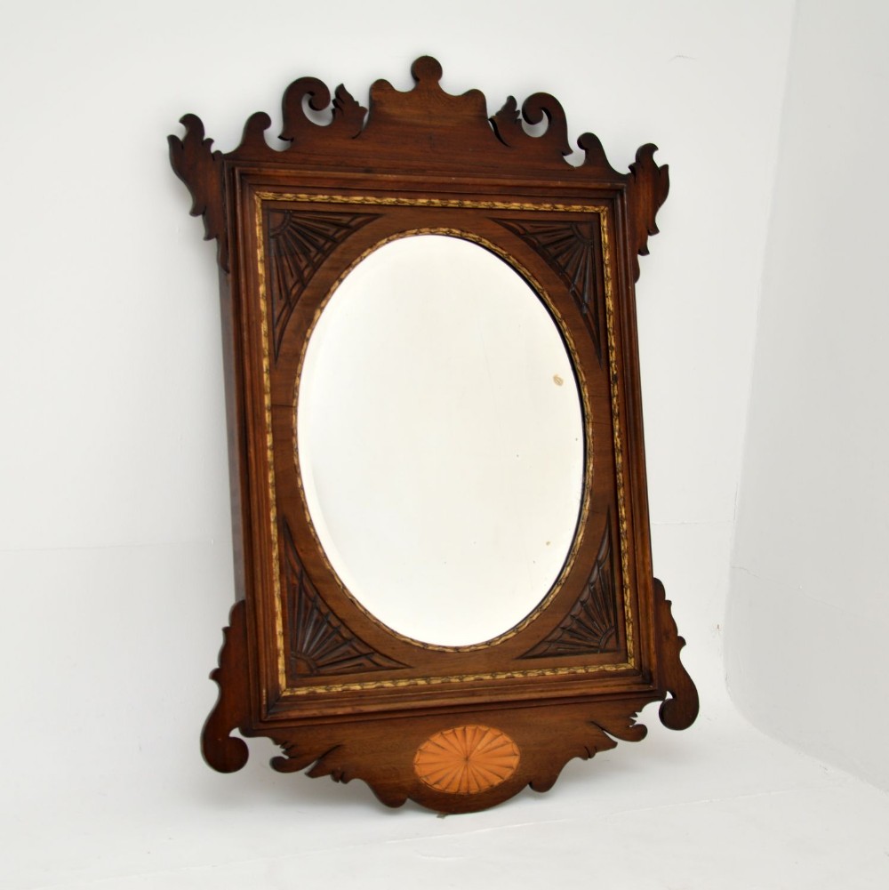Antique Georgian Inlaid Mahogany Mirror

