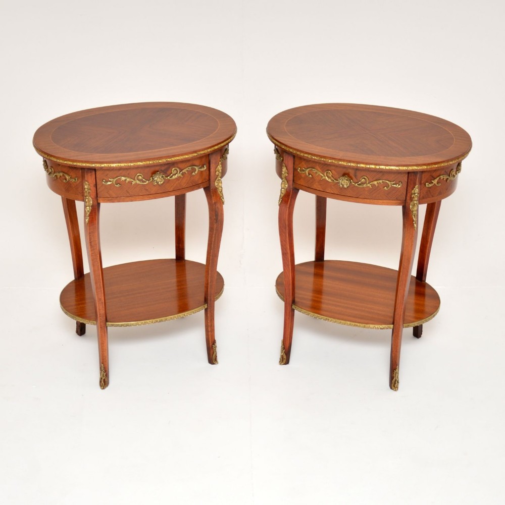 Pair of Antique French Ormolu Mounted Side Tables
