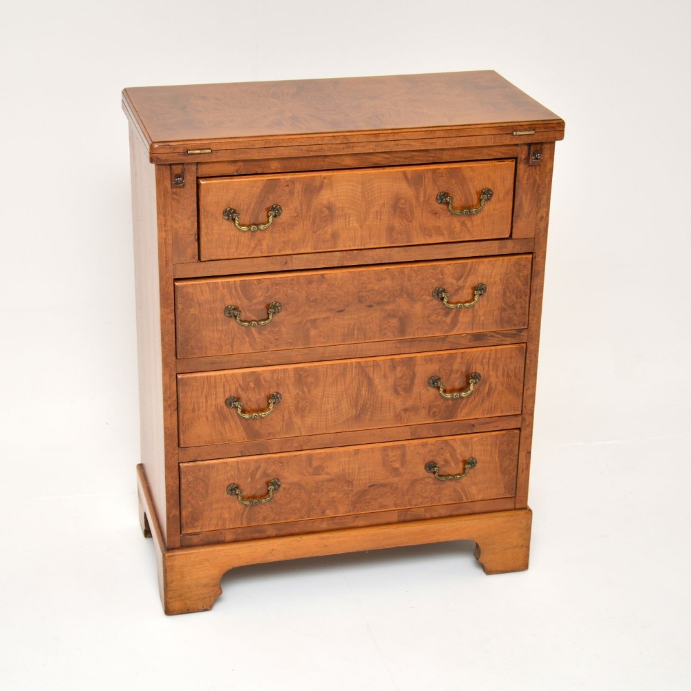 Small Antique Walnut Bachelors Chest of Drawers

