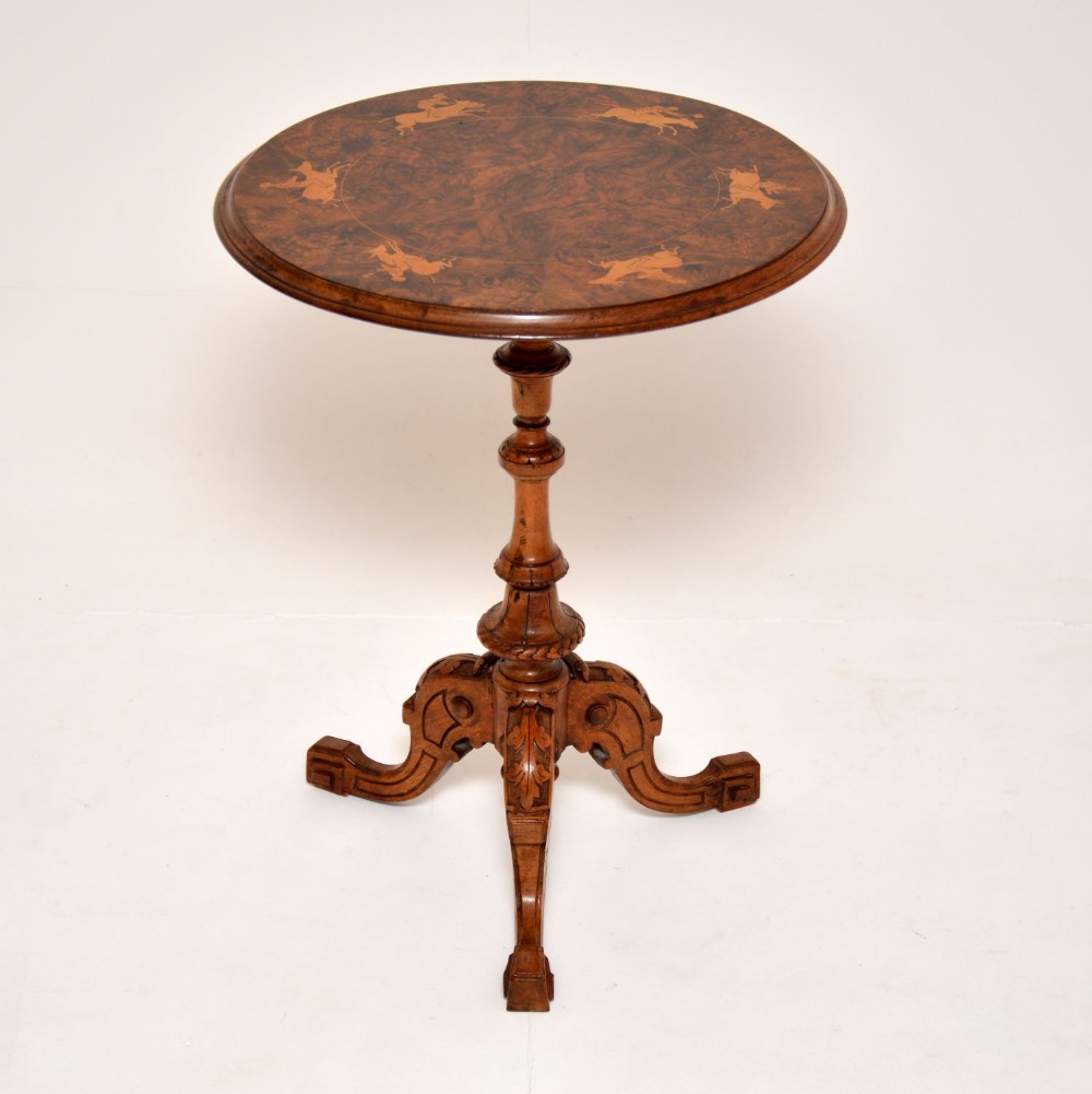 Antique Victorian Burr Walnut Occasional Side Table