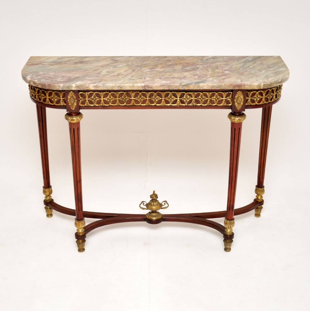 Antique French Marble Top Console Table