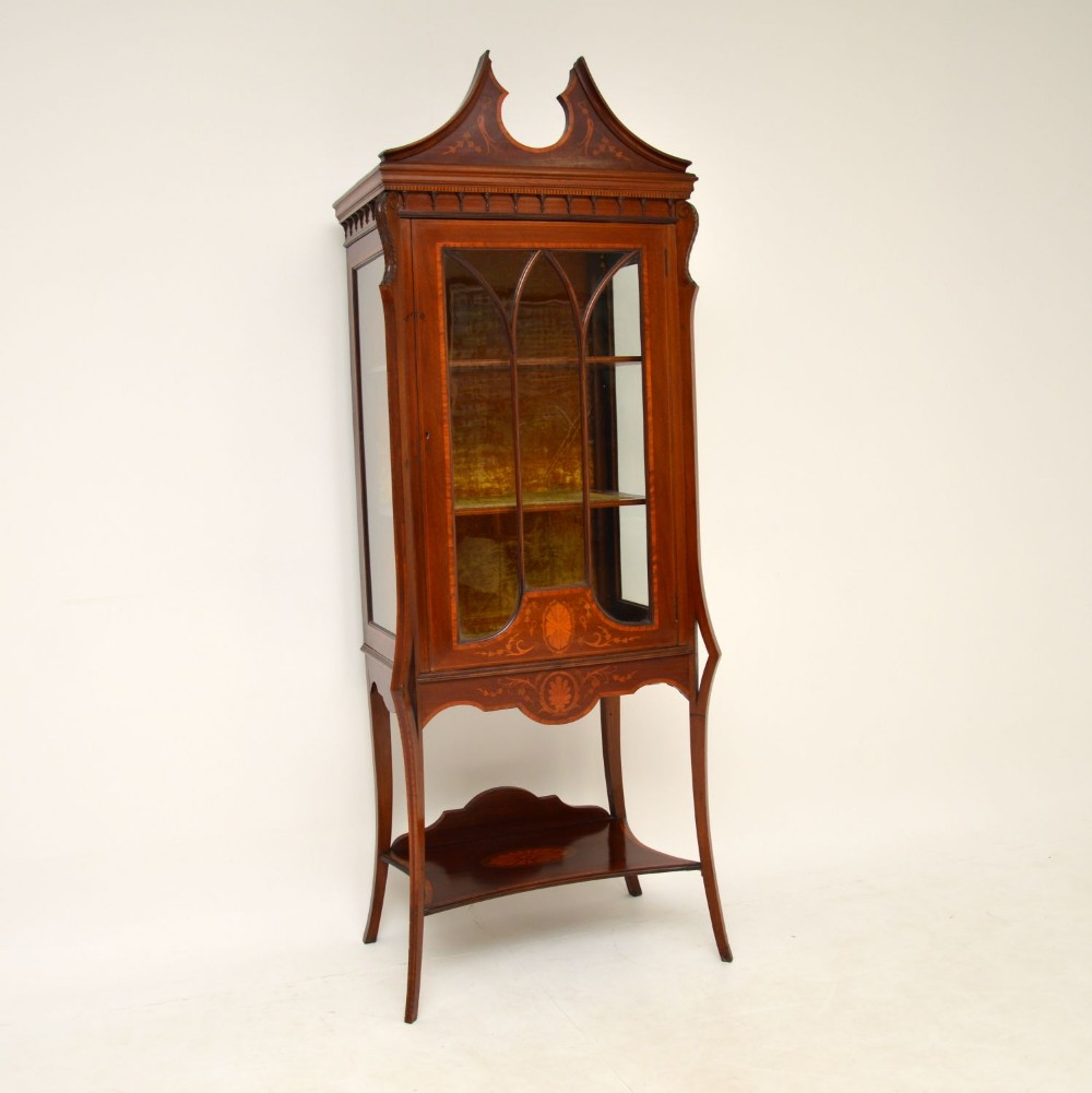Antique Edwardian Inlaid Mahogany Display Cabinet